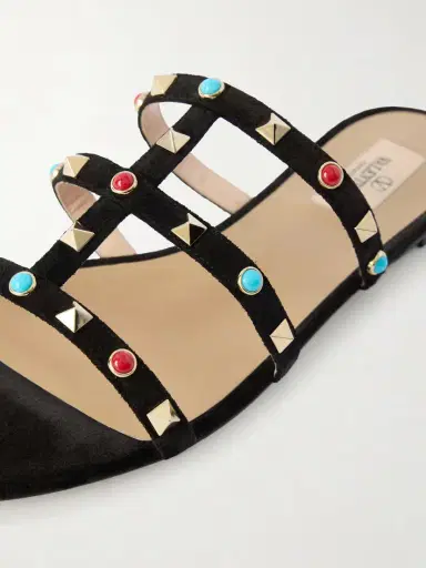 Valentino Garavani Rockstud Bead-embellished Suede Sandals | Thumbnail 5 Valentino Garavani Rockstud Bead-embellished Suede Sandals | Thumbnail 5