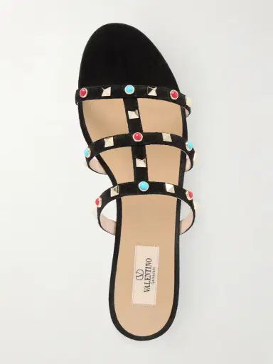 Valentino Garavani Rockstud Bead-embellished Suede Sandals | Thumbnail 6 Valentino Garavani Rockstud Bead-embellished Suede Sandals | Thumbnail 6