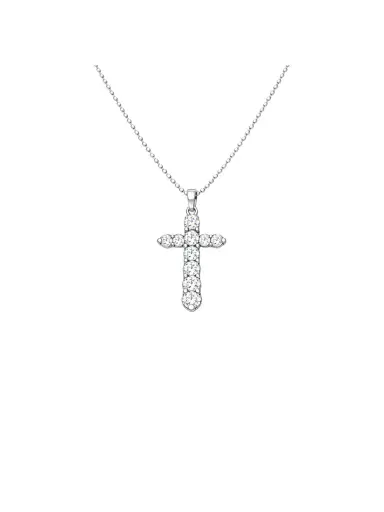Wish Fine Jewelry 0.50ct Diamond Platinum Pave Cross Necklace | Thumbnail 1