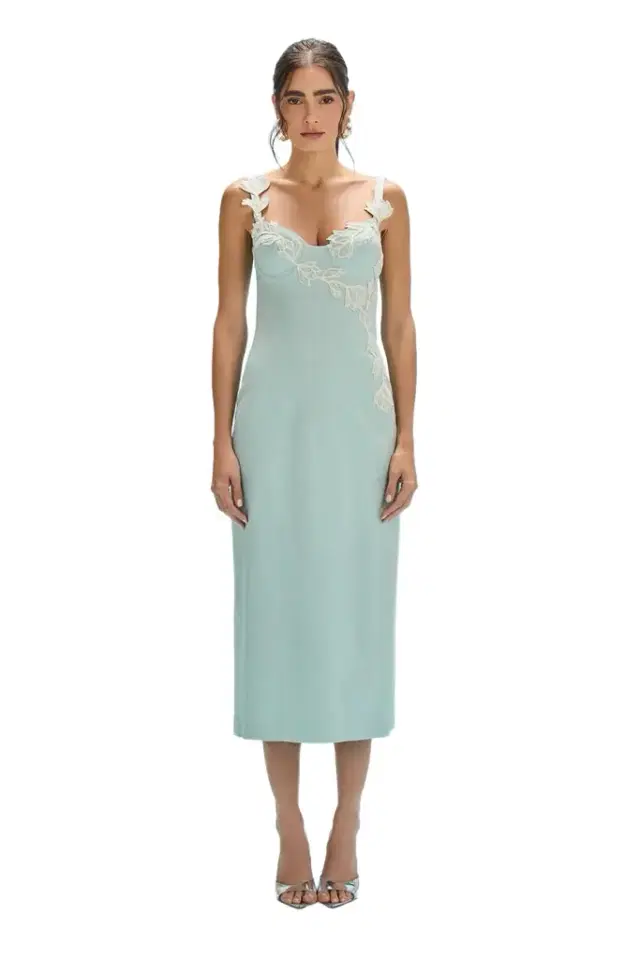 AQUAMIST LINEN MIDI DRESS