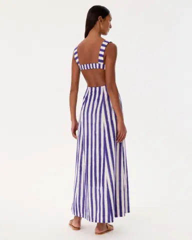 Emporio Sirenuse Azzurra Dress in Ikat Stripes | Thumbnail 4 Emporio Sirenuse Azzurra Dress in Ikat Stripes | Thumbnail 4
