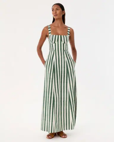 Emporio Sirenuse Azzurra Dress in Ikat Stripes | Thumbnail 6 Emporio Sirenuse Azzurra Dress in Ikat Stripes | Thumbnail 6