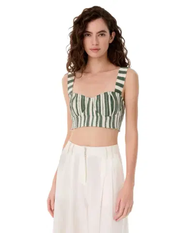 Emporio Sirenuse Dalia Top in Ikat Stripes | Thumbnail 1 Emporio Sirenuse Dalia Top in Ikat Stripes | Thumbnail 1