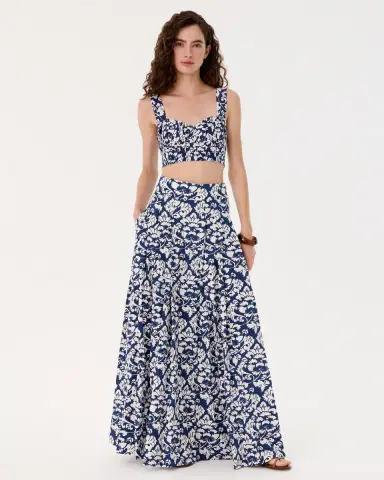 Emporio Sirenuse Dalia Top in Lotus Flower Print | Thumbnail 3 Emporio Sirenuse Dalia Top in Lotus Flower Print | Thumbnail 3