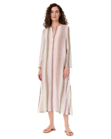 Emporio Sirenuse Giada Caftan in Ping Pong Stripes | Thumbnail 1 Emporio Sirenuse Giada Caftan in Ping Pong Stripes | Thumbnail 1