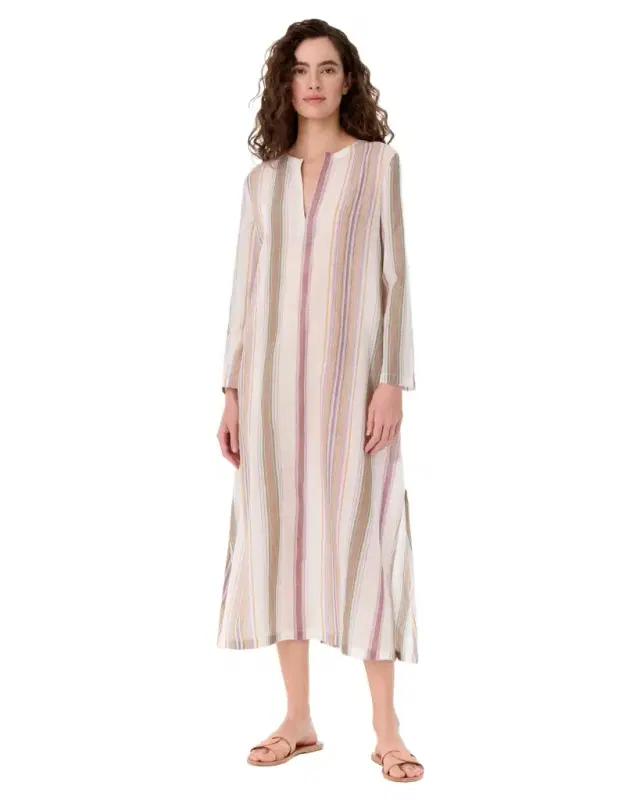 Giada Caftan in Ping Pong Stripes