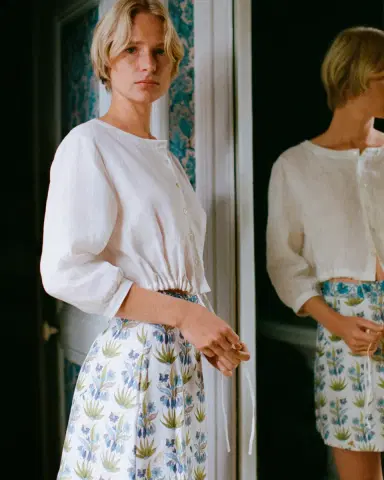 Emporio Sirenuse Giuliana Skirt in Celestine Flower Print | Thumbnail 5 Emporio Sirenuse Giuliana Skirt in Celestine Flower Print | Thumbnail 5
