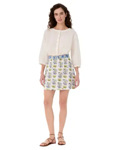 Emporio Sirenuse Giuliana Skirt in Celestine Flower Print | Thumbnail 1 Emporio Sirenuse Giuliana Skirt in Celestine Flower Print | Thumbnail 1