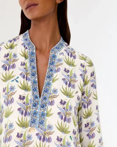 Emporio Sirenuse Jenna Caftan in Celestine Flower Print | Thumbnail 2 Emporio Sirenuse Jenna Caftan in Celestine Flower Print | Thumbnail 2
