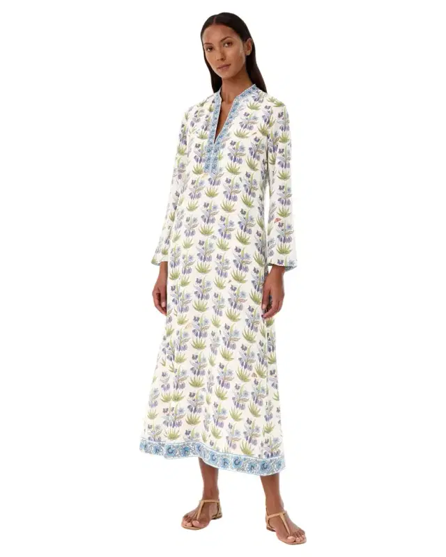 Emporio Sirenuse Jenna Caftan in Celestine Flower Print
