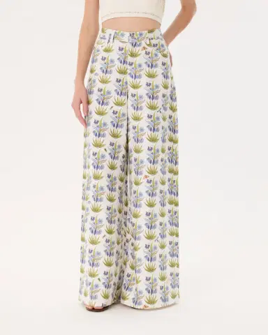 Emporio Sirenuse Nadia Pants in Celestine Flower Print | Thumbnail 3 Emporio Sirenuse Nadia Pants in Celestine Flower Print | Thumbnail 3
