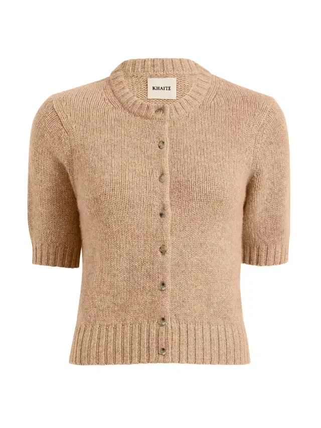 Nora Short-Sleeve Cashmere Cardigan