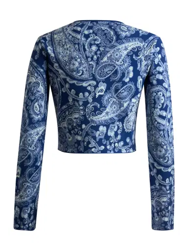 Etro Paisley Cropped Jacquard Cardigan | Thumbnail 2 Etro Paisley Cropped Jacquard Cardigan | Thumbnail 2