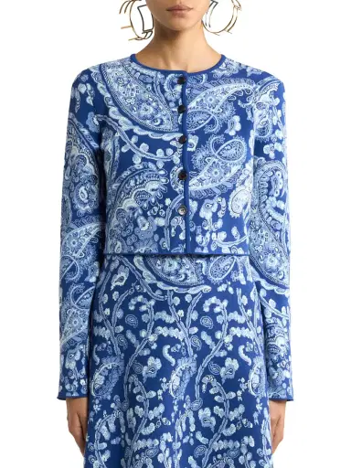 Etro Paisley Cropped Jacquard Cardigan | Thumbnail 4 Etro Paisley Cropped Jacquard Cardigan | Thumbnail 4
