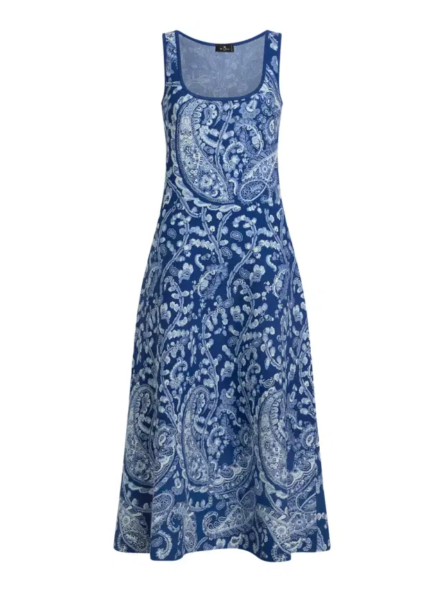 Paisley Jacquard Midi Dress