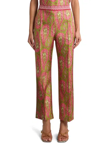Etro Paisley Satin Bootcut Trousers | Thumbnail 3 Etro Paisley Satin Bootcut Trousers | Thumbnail 3