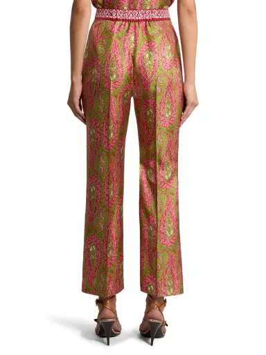 Etro Paisley Satin Bootcut Trousers | Thumbnail 4 Etro Paisley Satin Bootcut Trousers | Thumbnail 4