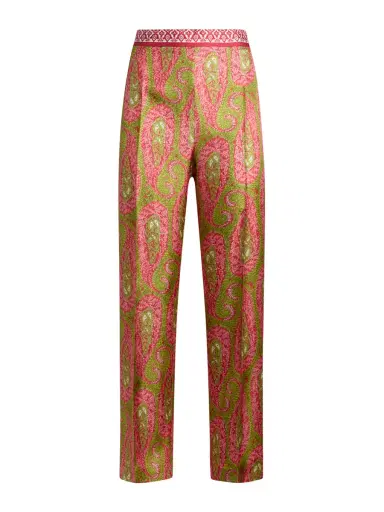 Etro Paisley Satin Bootcut Trousers | Thumbnail 1 Etro Paisley Satin Bootcut Trousers | Thumbnail 1