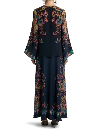 Etro Silk Paisley Keyhole Blouse with Flared Sleeves | Thumbnail 4 Etro Silk Paisley Keyhole Blouse with Flared Sleeves | Thumbnail 4