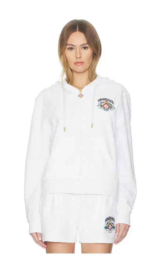 Casablanca Waves Monogram Towelling Zip-up Hoodie