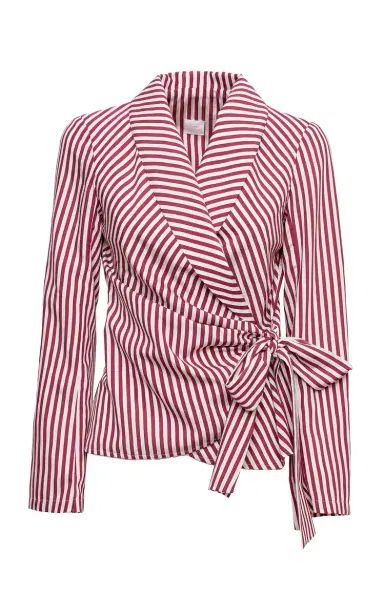 Loretta Caponi Calypso Pinstripe Top | Thumbnail 2
