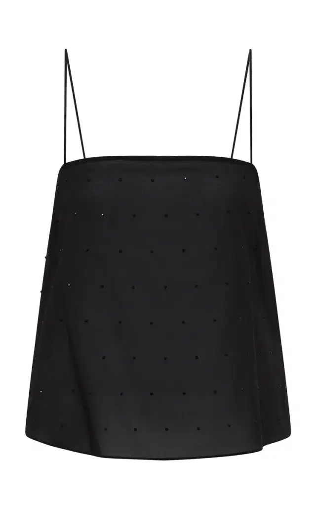 Beaded Silk-Blend Cami Top