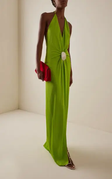 Silvia Tcherassi Rowan Silk Maxi Halter Dress | Thumbnail 2