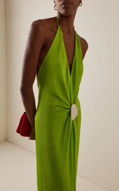 Silvia Tcherassi Rowan Silk Maxi Halter Dress | Thumbnail 3