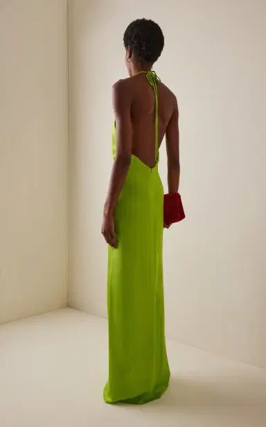 Silvia Tcherassi Rowan Silk Maxi Halter Dress | Thumbnail 4