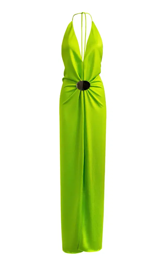 Silvia Tcherassi Rowan Silk Maxi Halter Dress