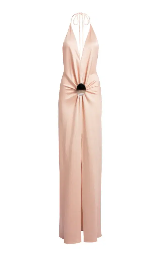 Silvia Tcherassi Rowan Silk Maxi Halter Dress