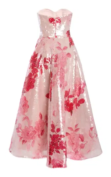 MONIQUE LHUILLIER Sweetheart Tea Length Cocktail Dress | Thumbnail 6