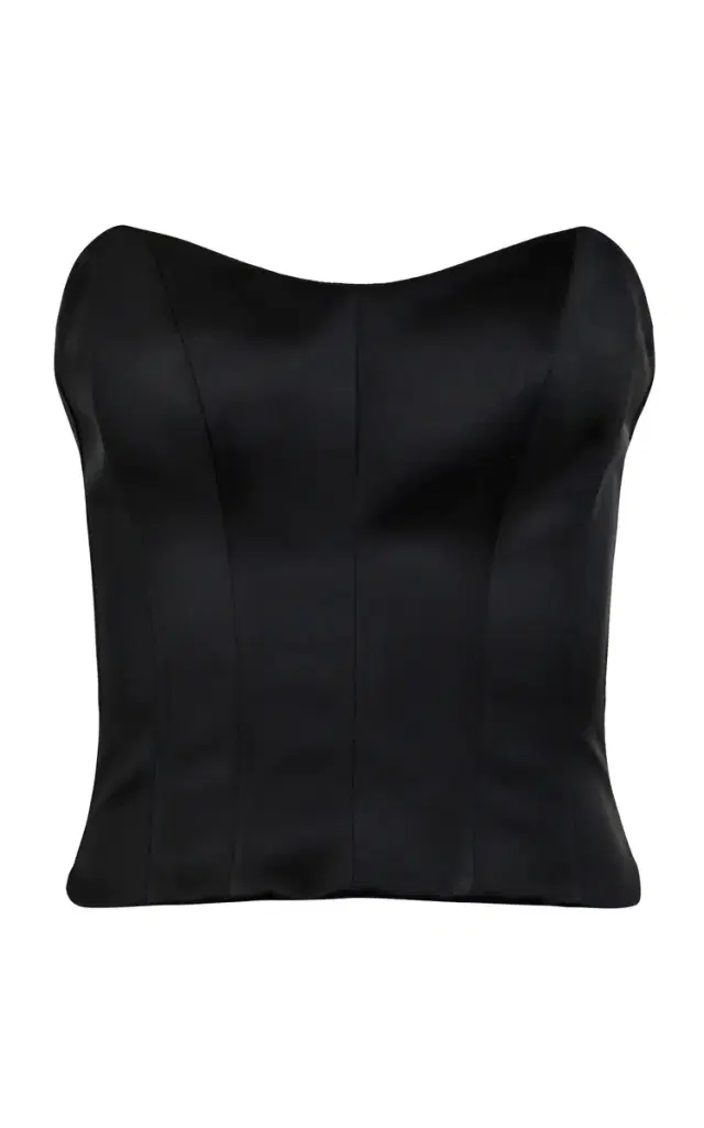 Francesca Miranda Exclusive Onyx Silk Corset Top
