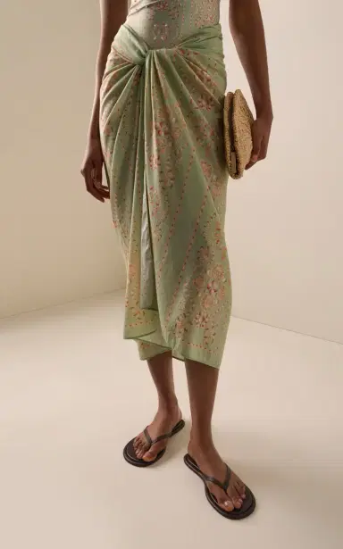 Agua by Agua Bendita Lavanda Playa Cotton-Silk Pareo | Thumbnail 3 Agua by Agua Bendita Lavanda Playa Cotton-Silk Pareo | Thumbnail 3