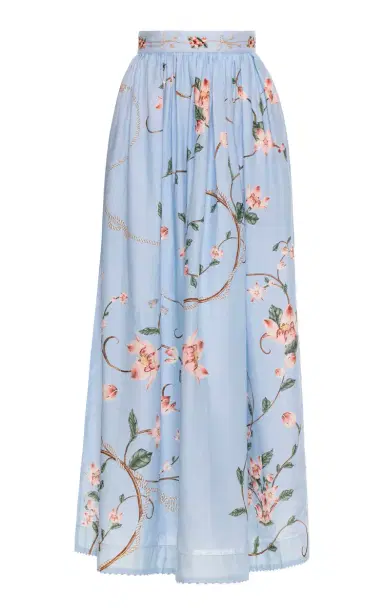 Agua by Agua Bendita Tangelo Navegante Linen Maxi Skirt | Thumbnail 2