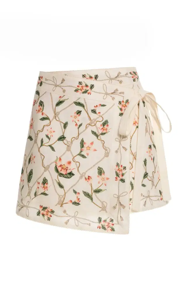 Agua by Agua Bendita Lluna Navegante Linen Mini Wrap Skirt