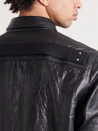 Rick Owens Textured Leather Overshirt - Men | Thumbnail 5