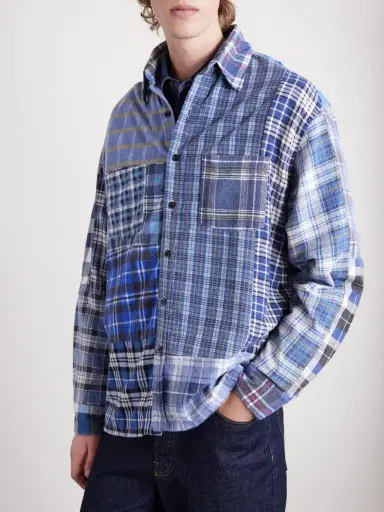 Needles Patchwork Checked Cotton-Flannel Shirt - Men | Thumbnail 3