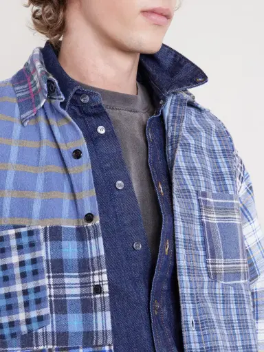 Needles Patchwork Checked Cotton-Flannel Shirt - Men | Thumbnail 5