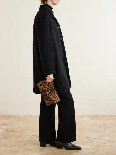 Saint Laurent Logo-Appliquéd Leopard-Print Calf Hair Pouch - Men | Thumbnail 2