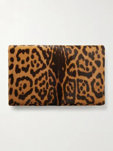 Saint Laurent Logo-Appliquéd Leopard-Print Calf Hair Pouch - Men | Thumbnail 3