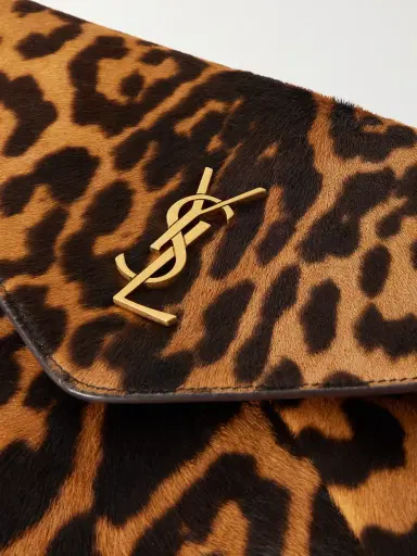 Saint Laurent Logo-Appliquéd Leopard-Print Calf Hair Pouch - Men | Thumbnail 4