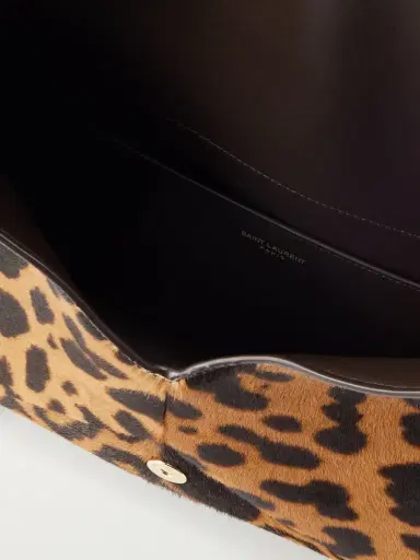 Saint Laurent Logo-Appliquéd Leopard-Print Calf Hair Pouch - Men | Thumbnail 5