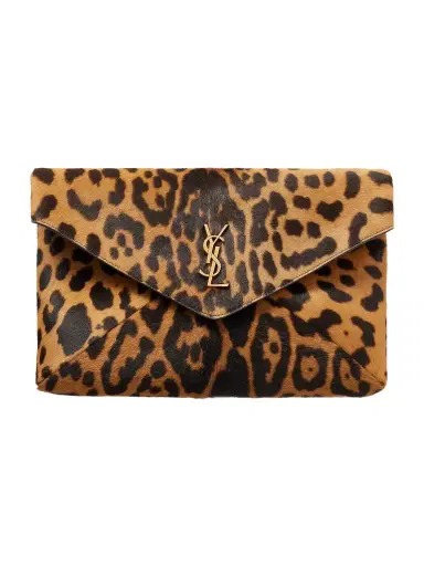 Saint Laurent Logo-Appliquéd Leopard-Print Calf Hair Pouch - Men | Thumbnail 1