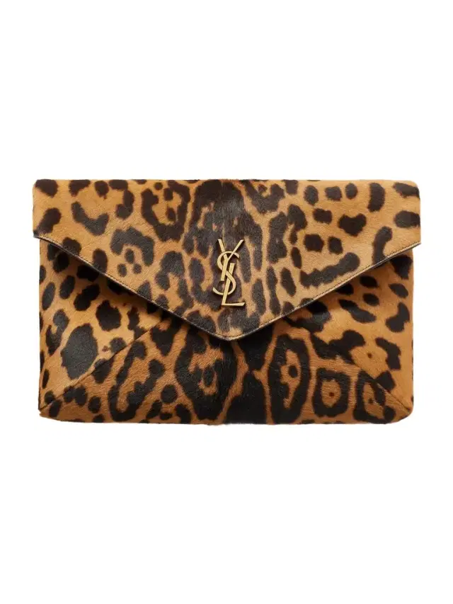 Logo-Appliquéd Leopard-Print Calf Hair Pouch - Men