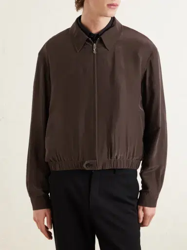 Saint Laurent Satin Blouson Jacket - Men | Thumbnail 3