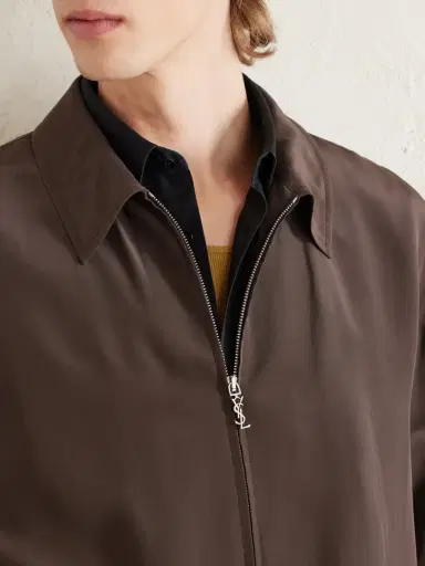Saint Laurent Satin Blouson Jacket - Men | Thumbnail 5