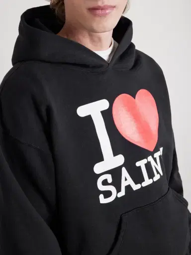 SAINT Mxxxxxx I Love Saint Logo-Print Cotton-Jersey Hoodie - Men | Thumbnail 5