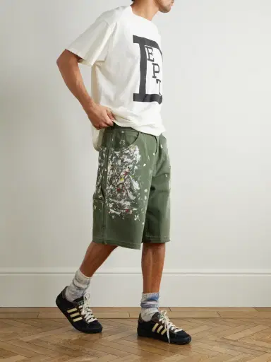 Gallery Dept. Wide-Leg Paint-Splattered Cotton-Twill Shorts - Men | Thumbnail 2 Gallery Dept. Wide-Leg Paint-Splattered Cotton-Twill Shorts - Men | Thumbnail 2