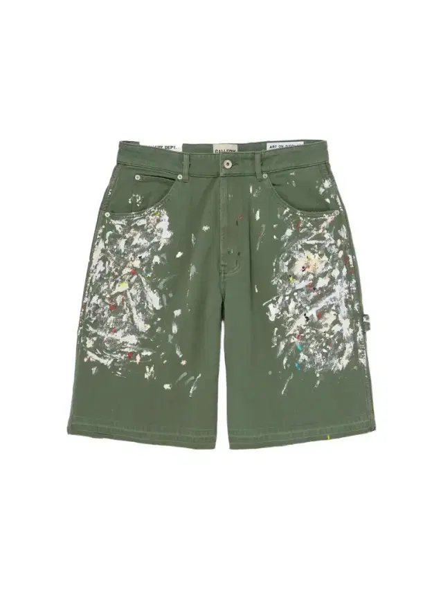 Wide-Leg Paint-Splattered Cotton-Twill Shorts - Men